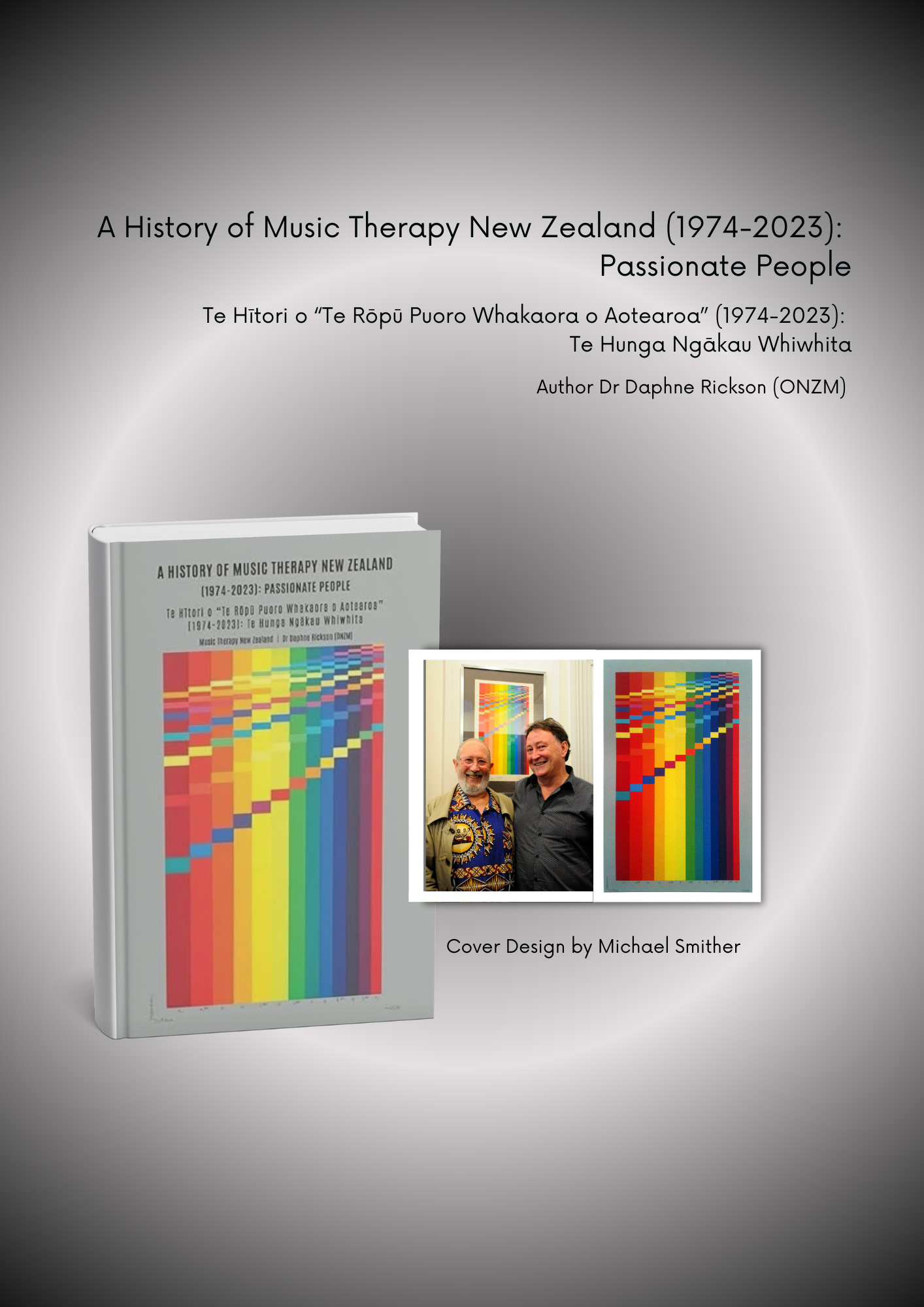 Image shows the title of the book, book design and inset photo of the artist Michael Smither